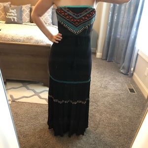 Black Strapless Maxi Dress
